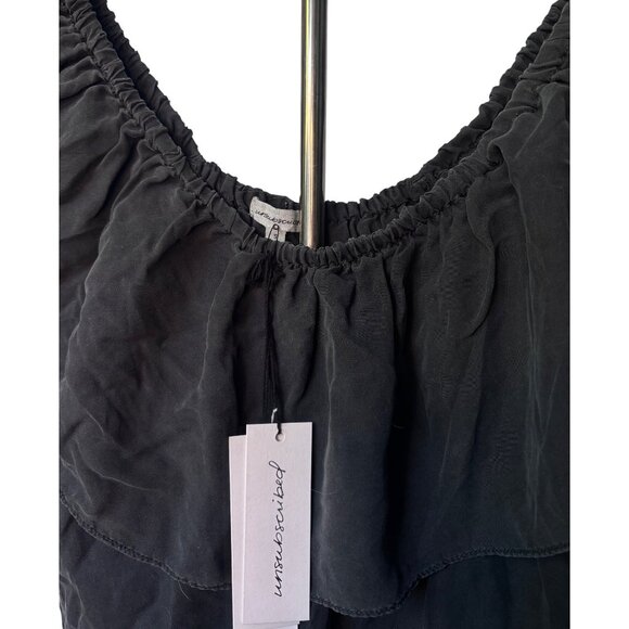 Unsubscribed Off-Shoulder Ruffle Blouse – Soft Black Size Small New With Tags - Picture 3 of 6